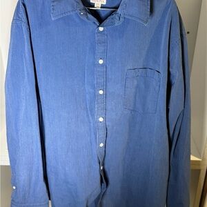 Merona Men's Blue Button-Down Shirt — Classic Long Sleeve